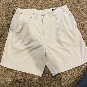 IZOD GOLF CLASSIC MENS KHAKI  SHORTS FLAT FRONT 36